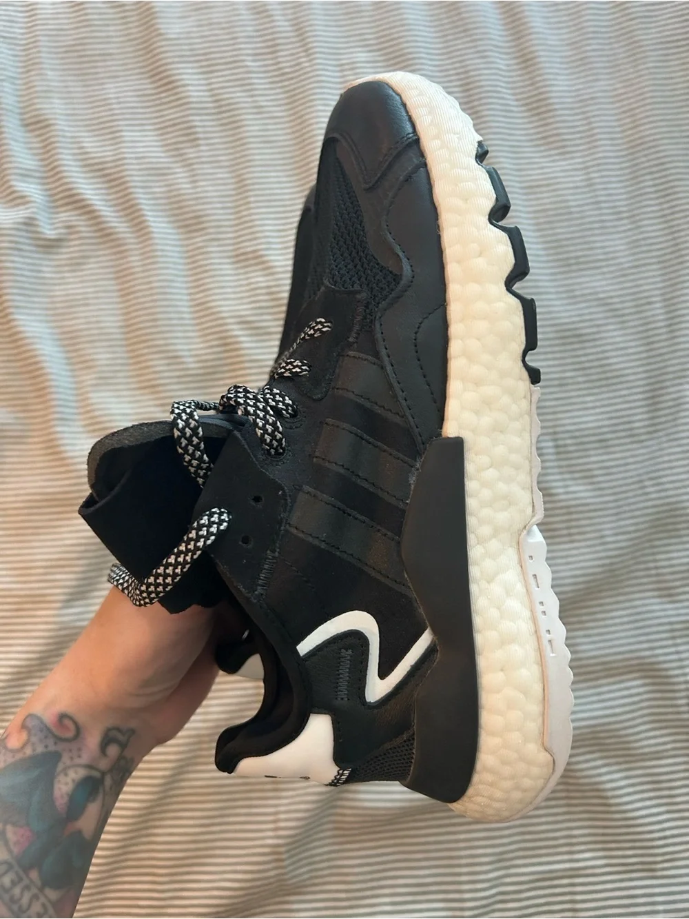adidas Men’s Black and White Running Sneakers